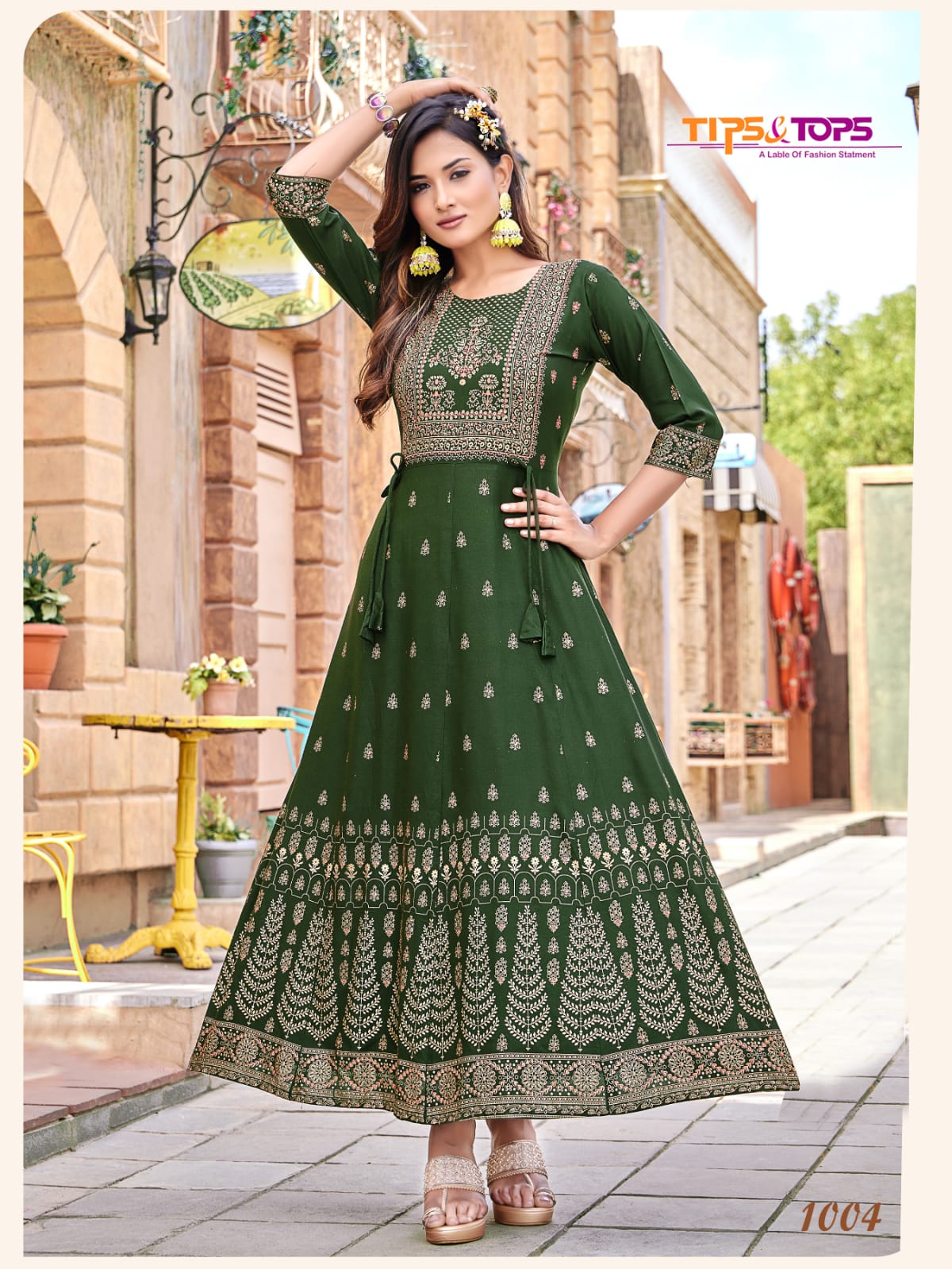 Tips Tops Millie 2 Heavy Long Rayon Printed Festive Wear Kurtis Collection